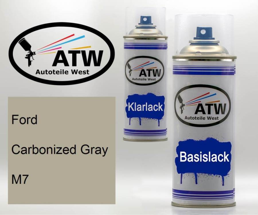 Ford, Carbonized Gray, M7: 400ml Sprühdose + 400ml Klarlack - Set, von ATW Autoteile West.